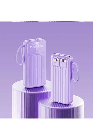 Bateria externa Power Bank 30000 mAh - Android e iPhone - Violeta