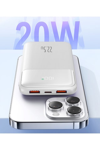 Bateria externa Power Bank 10000 mAh - Dispositivos digitais - Branco