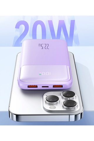 Bateria externa Power Bank duplo USB 10000 mAh - Violeta