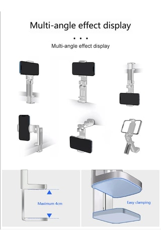 Suporte multifunções para smartphone - Rotativo a 360° - Branco