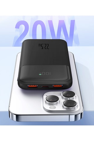 Bateria externa Power Bank 10000 mAh - Dispositivos digitais variados - Preto