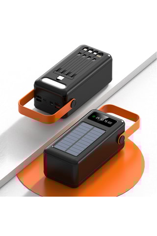 Bateria externa Powerbank Solar 50 000 mAh - Preto