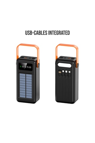 Bateria externa Powerbank Solar 50 000 mAh - Preto