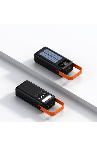 Bateria externa Powerbank Solar 50 000 mAh - Preto