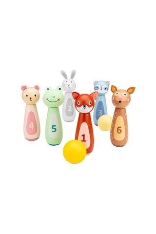 Ensemble bowling Animaux en bois - Dès 3 ans