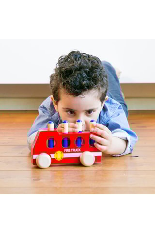 Camion de pompier en bois - Dès 2 ans