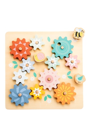 Puzzle engrenage rotatif Jardin en bois - Dès 24 mois