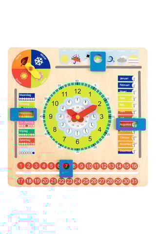 Horloge calendrier en bois - Dès 3 ans