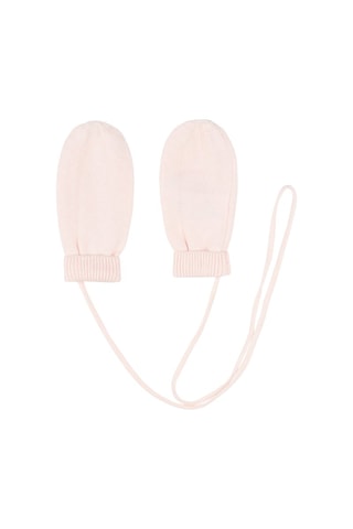 Bonnet à pompon et moufles avec lien en coton biologique et laine - Ecru - Carrément Beau