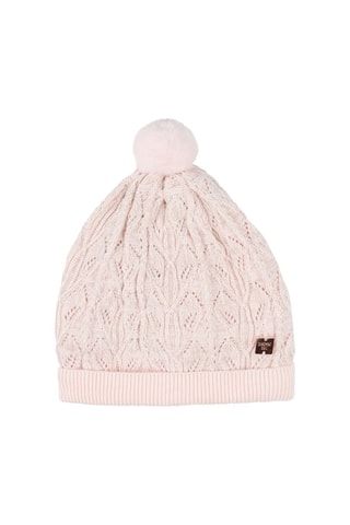 Bonnet à pompon et moufles avec lien en coton biologique et laine - Ecru - Carrément Beau