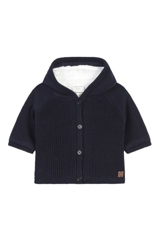 Gilet en coton biologique et laine - Bleu marine - Carrément Beau