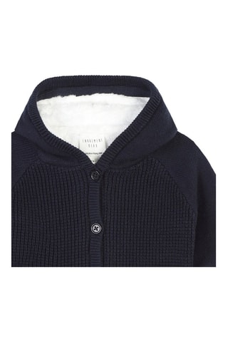 Gilet en coton biologique et laine - Bleu marine - Carrément Beau