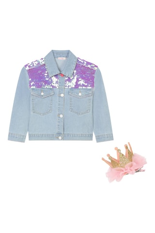 Veste en jean et barrette - Bleu - Billieblush