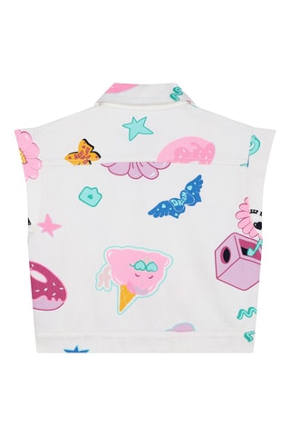 Veste sans manches - Blanc et rose - Billieblush