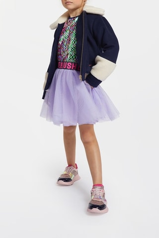 Robe bi-matière - Vert et mauve - Billieblush