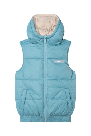 Doudoune réversible sans manches - Bleu et beige - DKNY