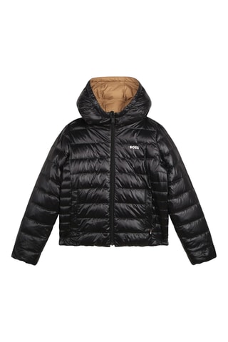 Doudoune réversible à capuche - Noir et beige - Boss