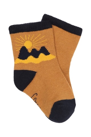 2 paires de chaussettes - Noir et moutarde - Carrément Beau