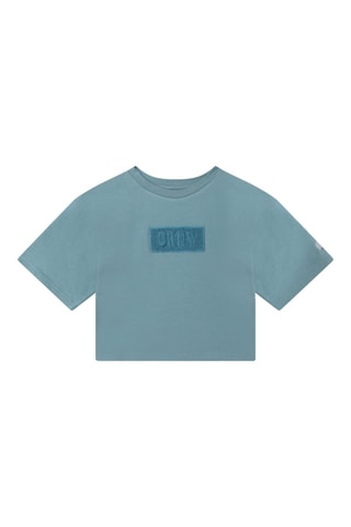 T-shirt en coton biologique - Bleu - DKNY