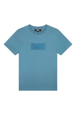 T-shirt en coton biologique - Bleu - DKNY