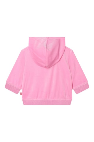 Sweat à capuche en velours - Rose - Billieblush