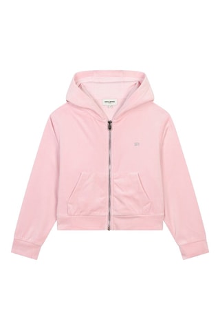 Sweat à capuche en velours - Rose poudré - Sonia Rykiel