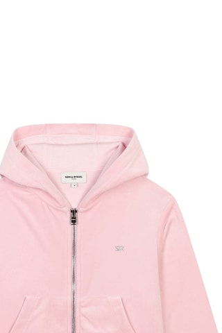 Sweat à capuche en velours - Rose poudré - Sonia Rykiel