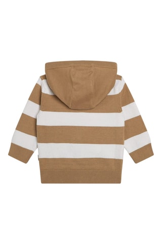 Sweat à capuche - Marron et écru - Boss