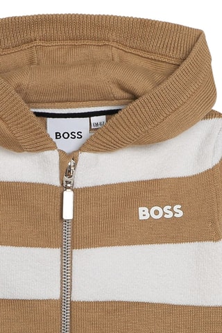 Sweat à capuche - Marron et écru - Boss