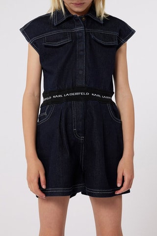 Combishort en jean - Bleu marine - Karl Lagerfeld