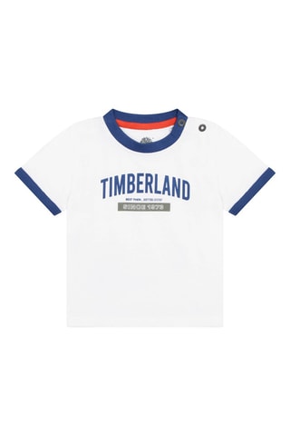 T-shirt en coton biologique et short - Blanc et bleu cobalt - Timberland