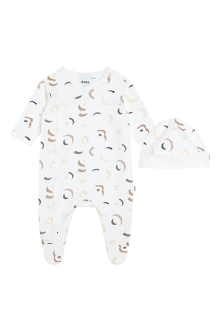 Grenouillère et bonnet - Blanc et marron - Boss