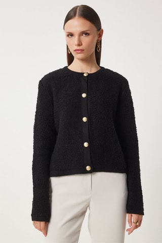 Cardigan in lana - Nero 