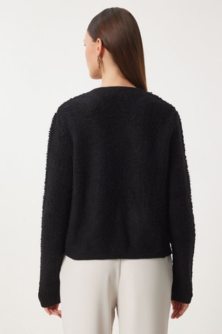 Cardigan in lana - Nero 