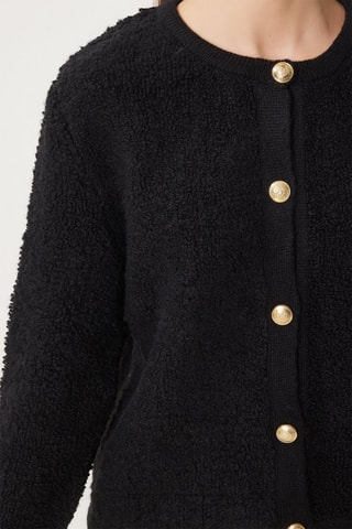 Cardigan in lana - Nero 