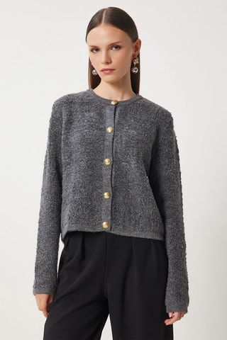 Cardigan in lana - Antracite 