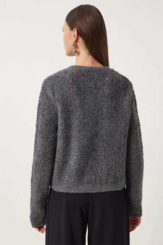 Cardigan in lana - Antracite 