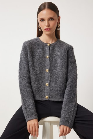 Cardigan in lana - Antracite 