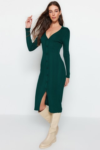 Vestido jersey - Verde oscuro
