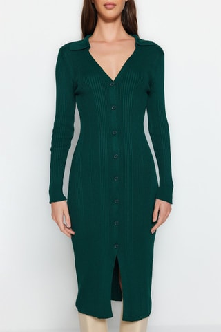 Vestido jersey - Verde oscuro