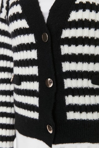 Cardigan a righe - Nero e bianco