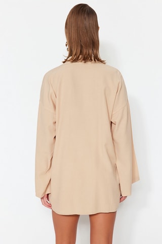 Kimono e shorts a vita alta - Beige