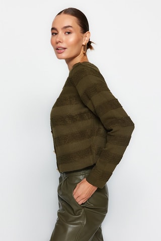 Cardigan a righe - Kaki