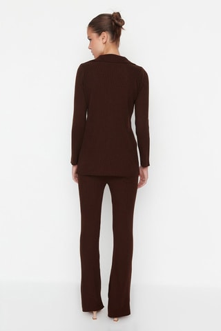 Cardigan e pantaloni flare - Marrone