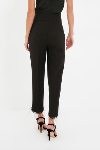 Pantaloni slim 7/8 a vita alta - Nero