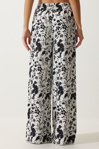 Pantaloni palazzo a vita alta - Bianco