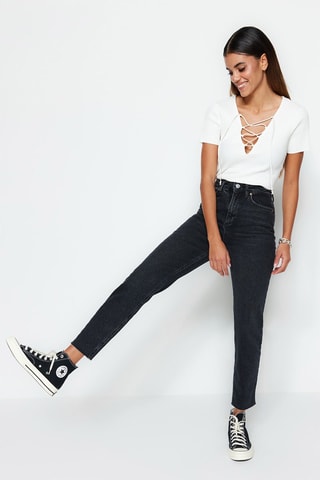 Jeans slim 7/8 - Nero