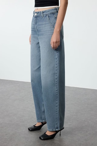 Jeans a vita alta - Azzurro