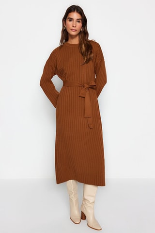 Vestido jersey - Marrón