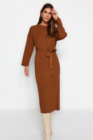 Vestido jersey - Marrón